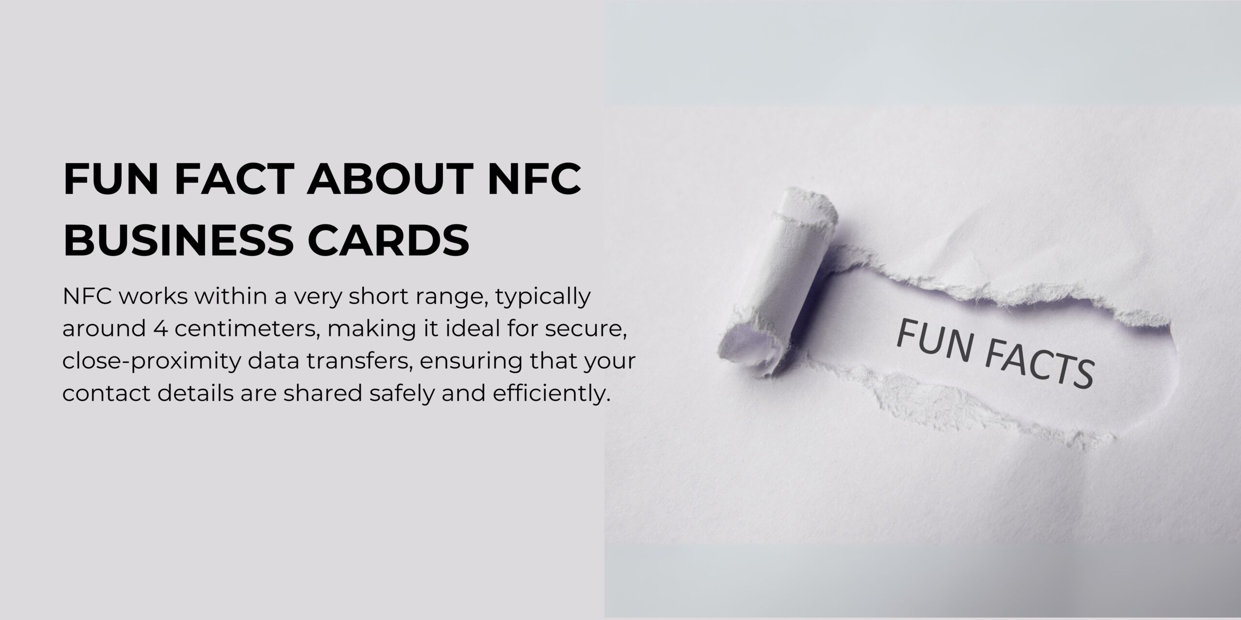 the text demonstrating fun fact about NFC Business Cards