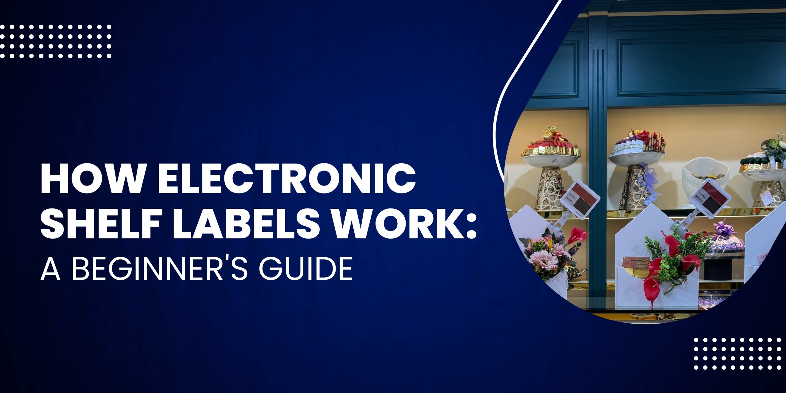 Guide on How Electronic Shelf Labels Work with Electronic Shelf Labels Integrated into a Display of Flowers and Gift Items