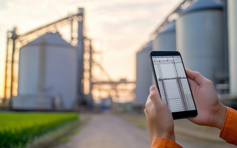 a person monitoring the silo