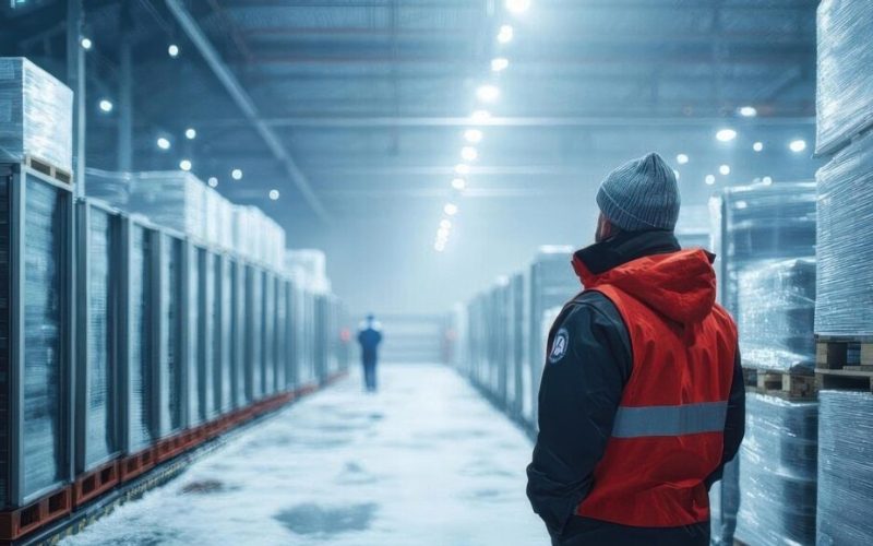 a man checking Cold storage management system