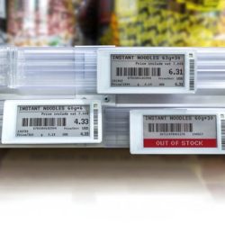 Digital price tags in Supermarktes